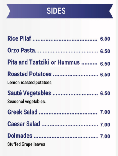The Gyro Truck menu board
