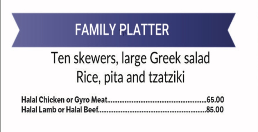 The Gyro Truck menu board
