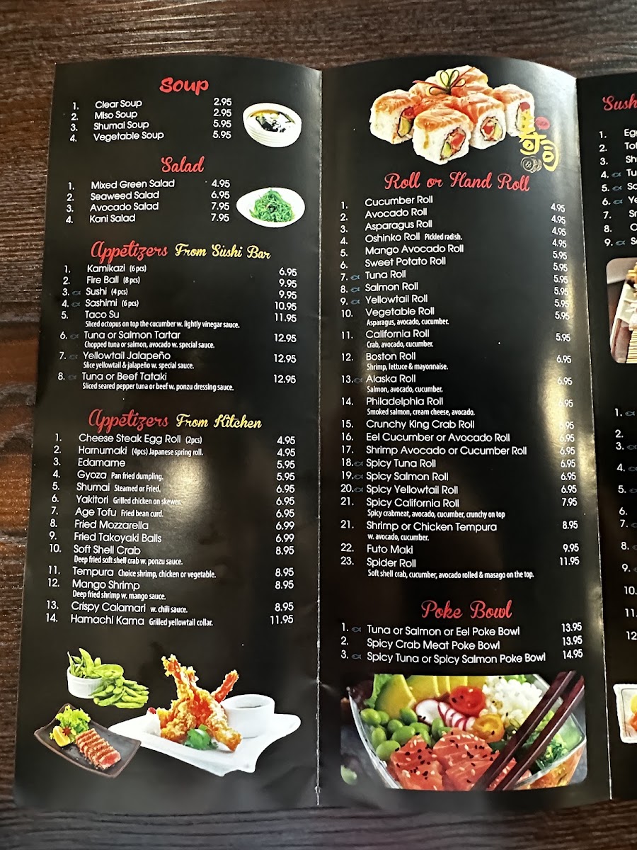 KOTO Hibachi & Sushi menu board
