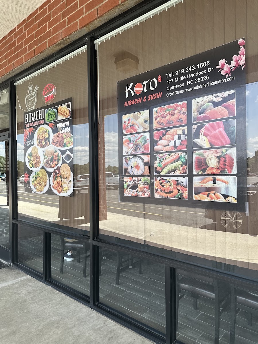 KOTO Hibachi & Sushi menu board