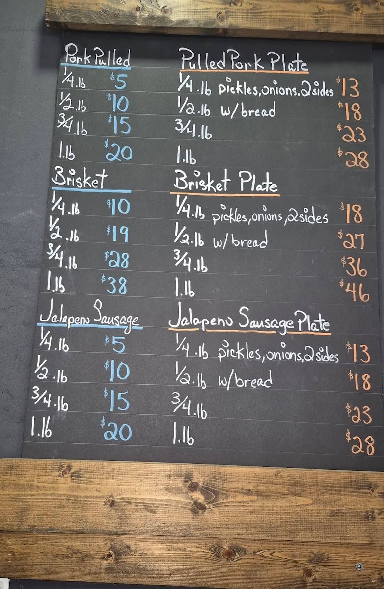 Memphis Black Bbq menu board