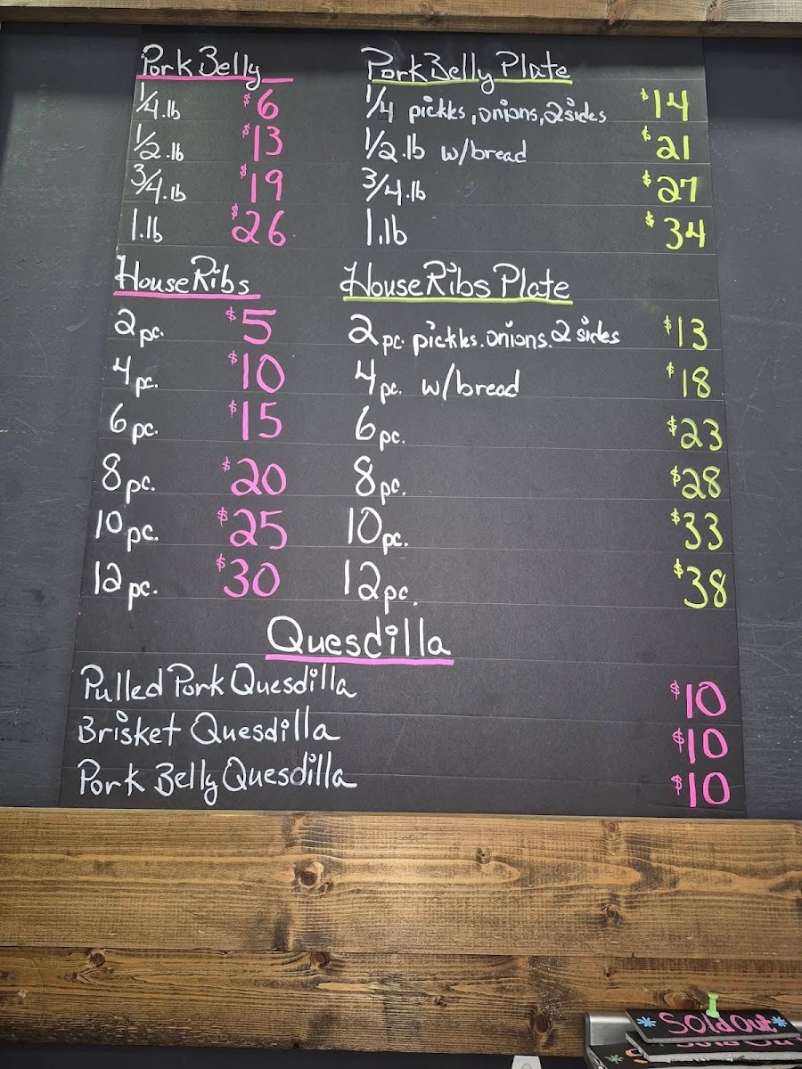 Memphis Black Bbq menu board