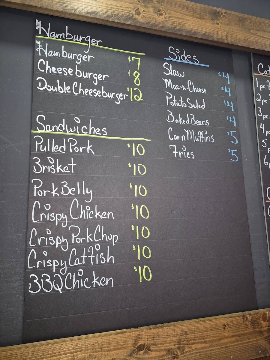Memphis Black Bbq menu board