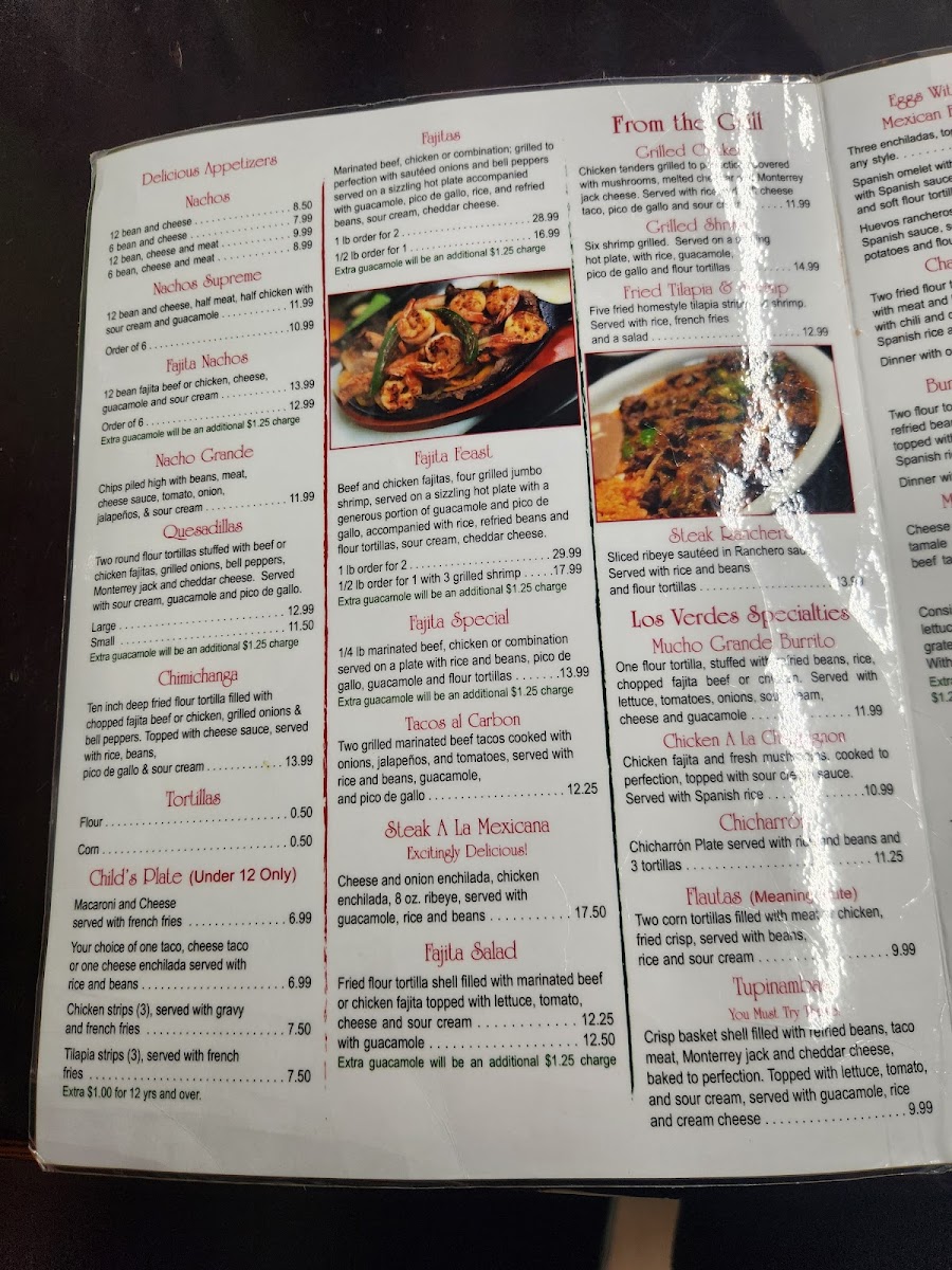 Los Toritos Mexican Restaurant menu board