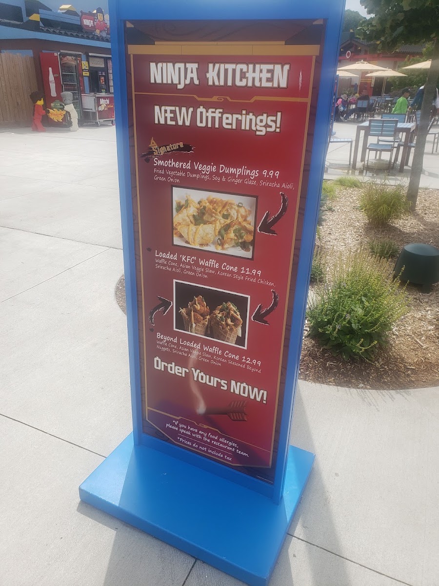 Ninja Kitchen menu board