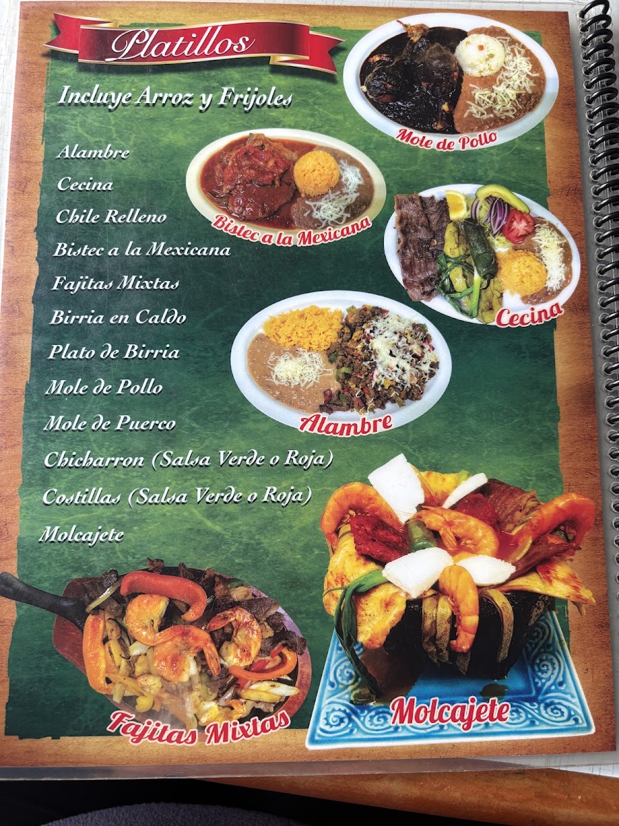 La Mordidita menu board