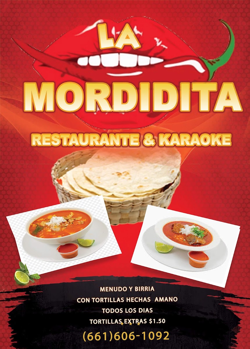 La Mordidita menu board