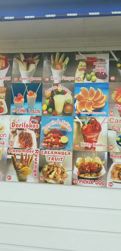 Hawaian Ice menu board
