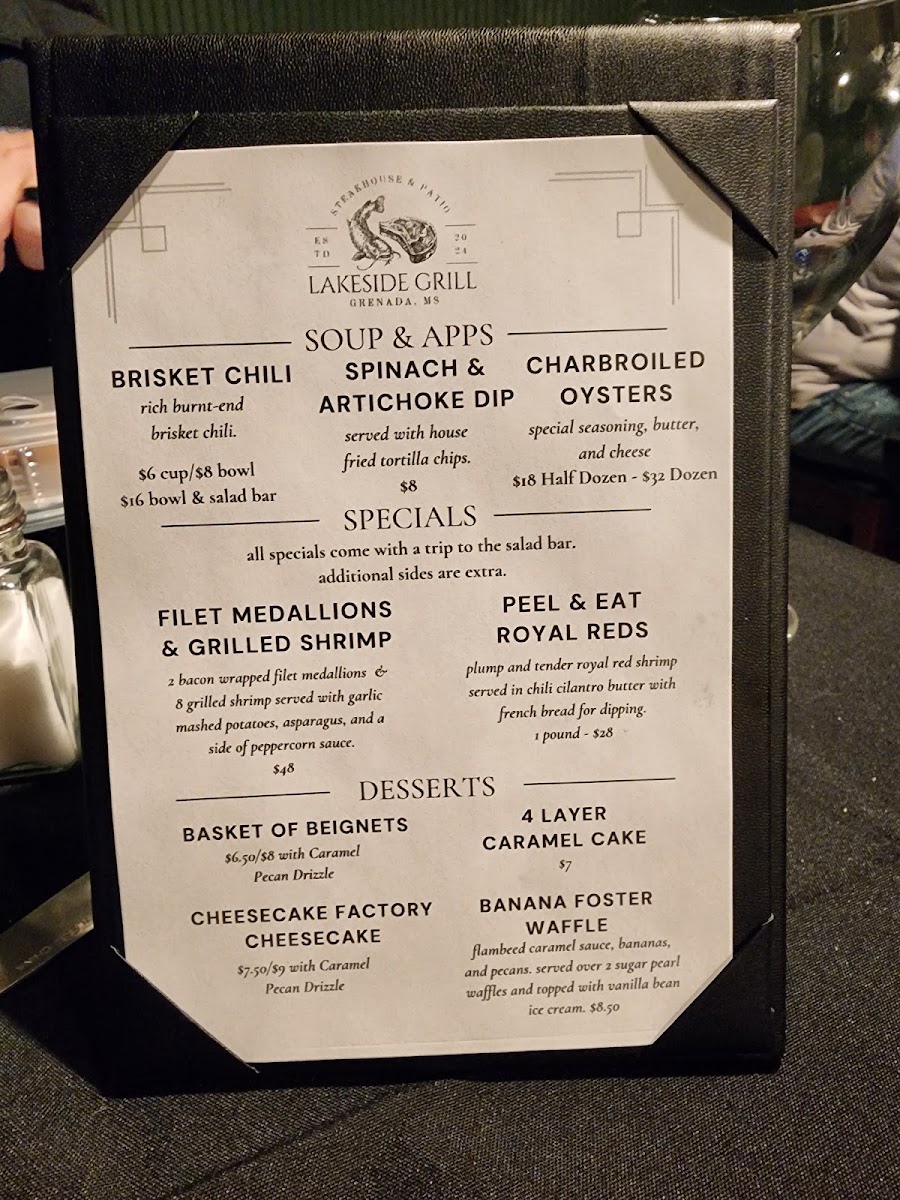 Lakeside Grill - Steakhouse & Patio menu board