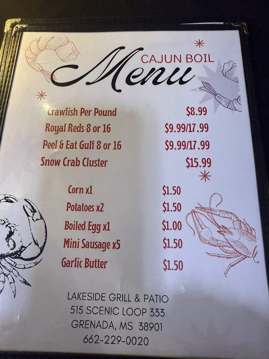 Lakeside Grill - Steakhouse & Patio menu board