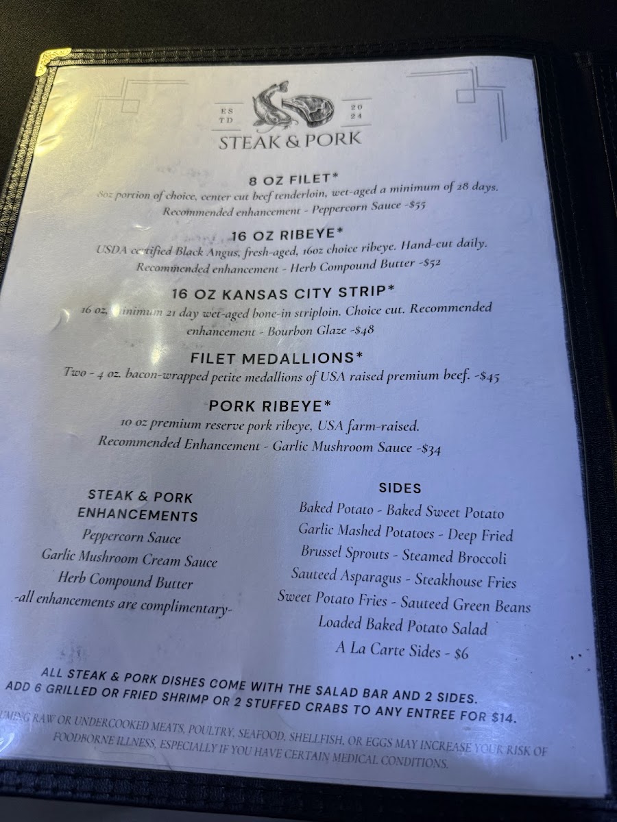 Lakeside Grill - Steakhouse & Patio menu board