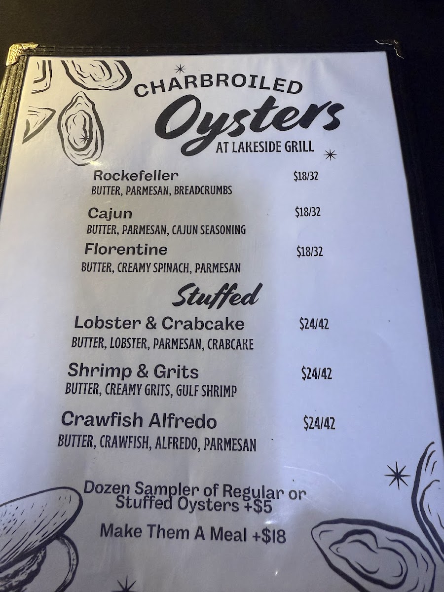 Lakeside Grill - Steakhouse & Patio menu board