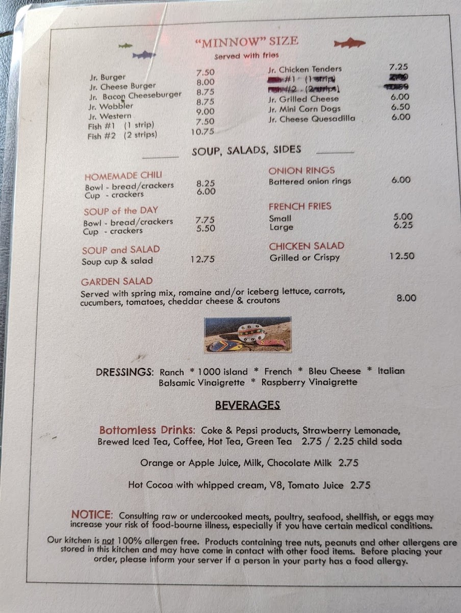 Strawberry Wobbler's Cafe menu board