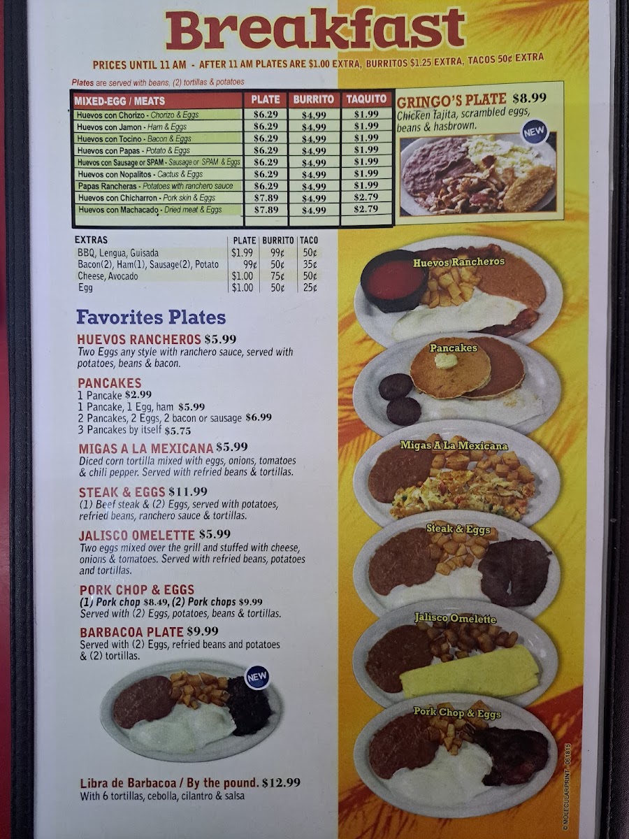 Mazatlan Restaraunt parada de autobus menu board