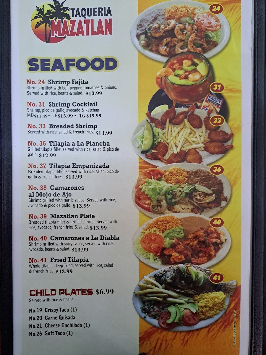 Mazatlan Restaraunt parada de autobus menu board