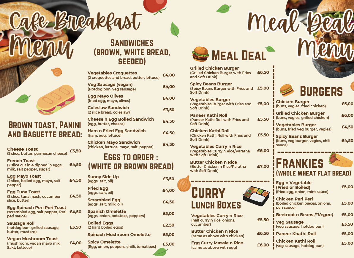 The Trending Table menu board