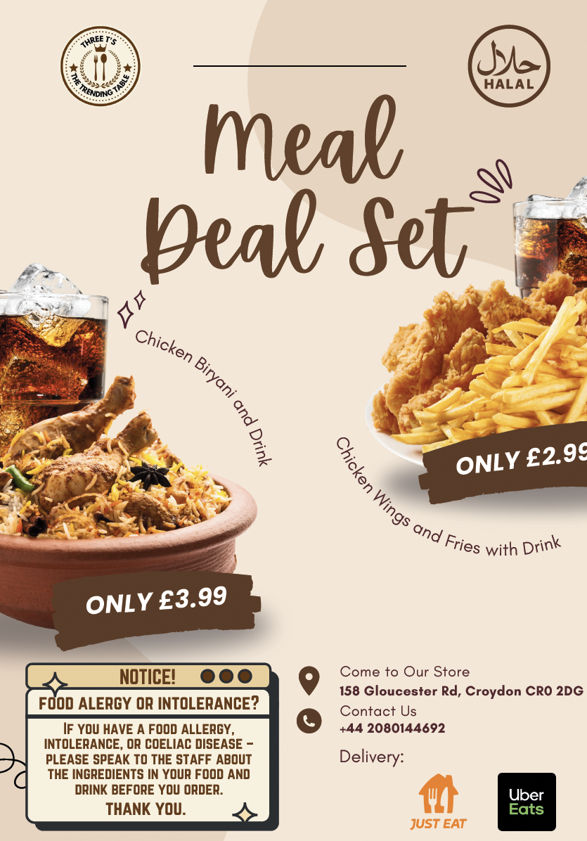 The Trending Table menu board