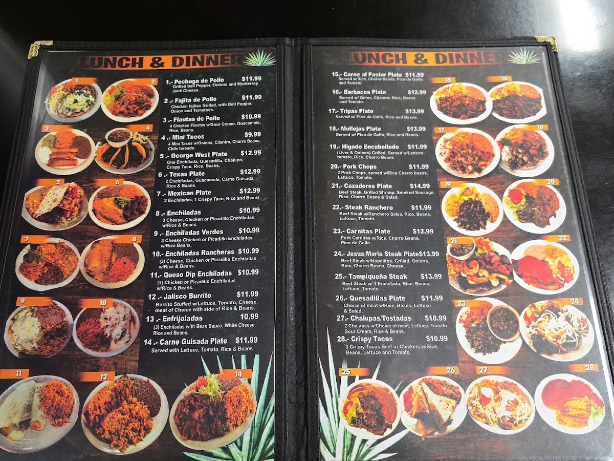 Jalisco Mexico Taqueria menu board