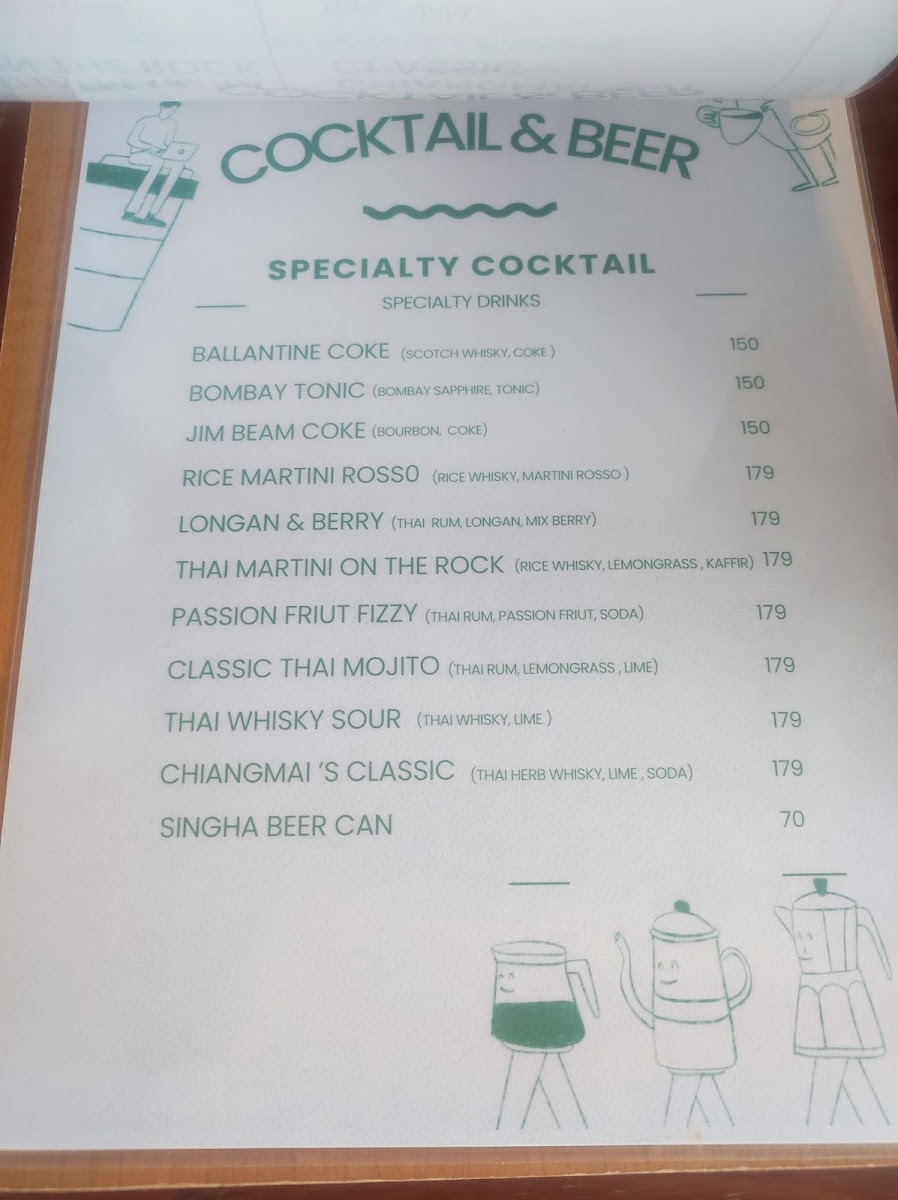 Charisma Jardin menu board