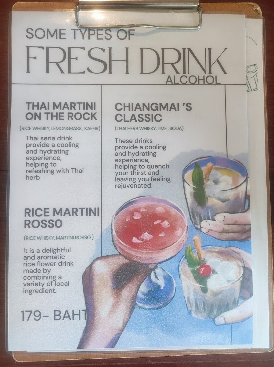 Charisma Jardin menu board