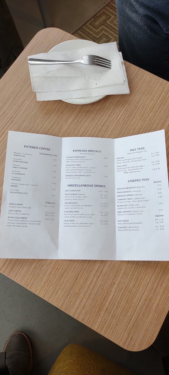 High Low menu board