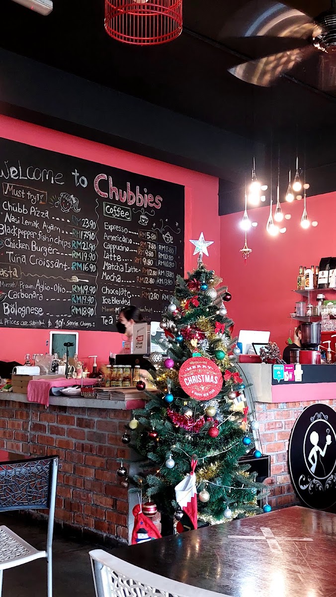 Chubbies cafe menu board