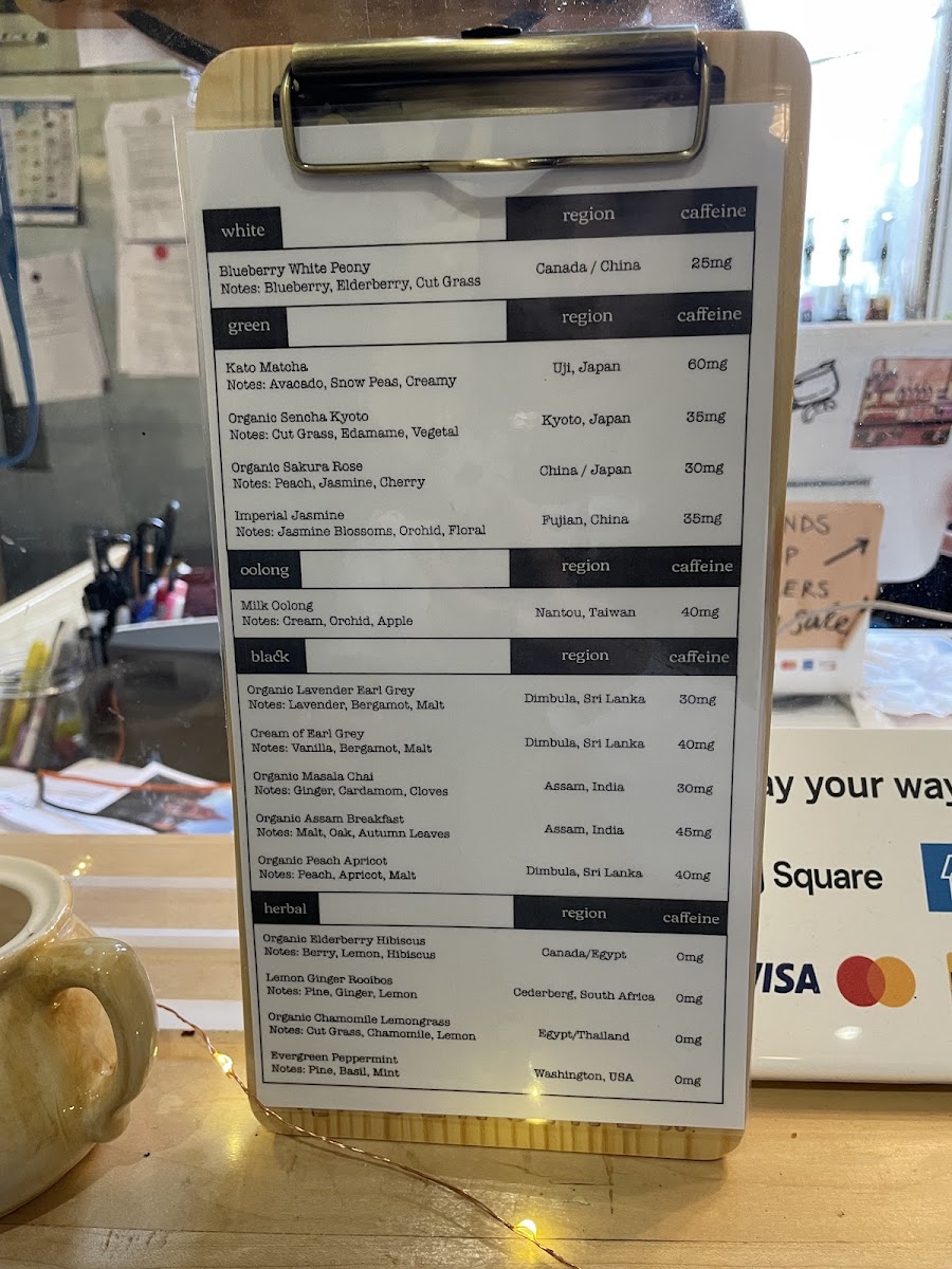 Caffiends menu board
