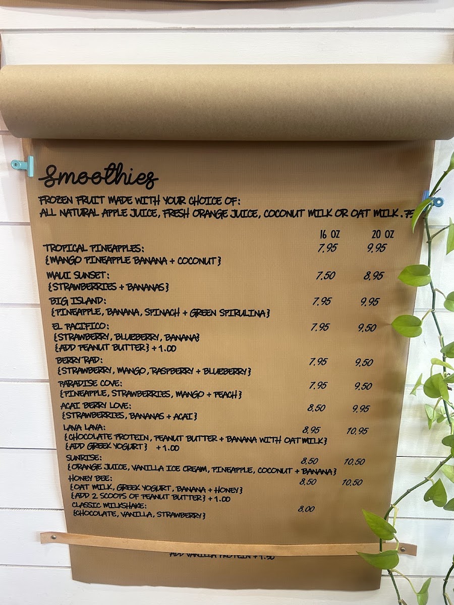 Rise Shine Coffee Shop menu board