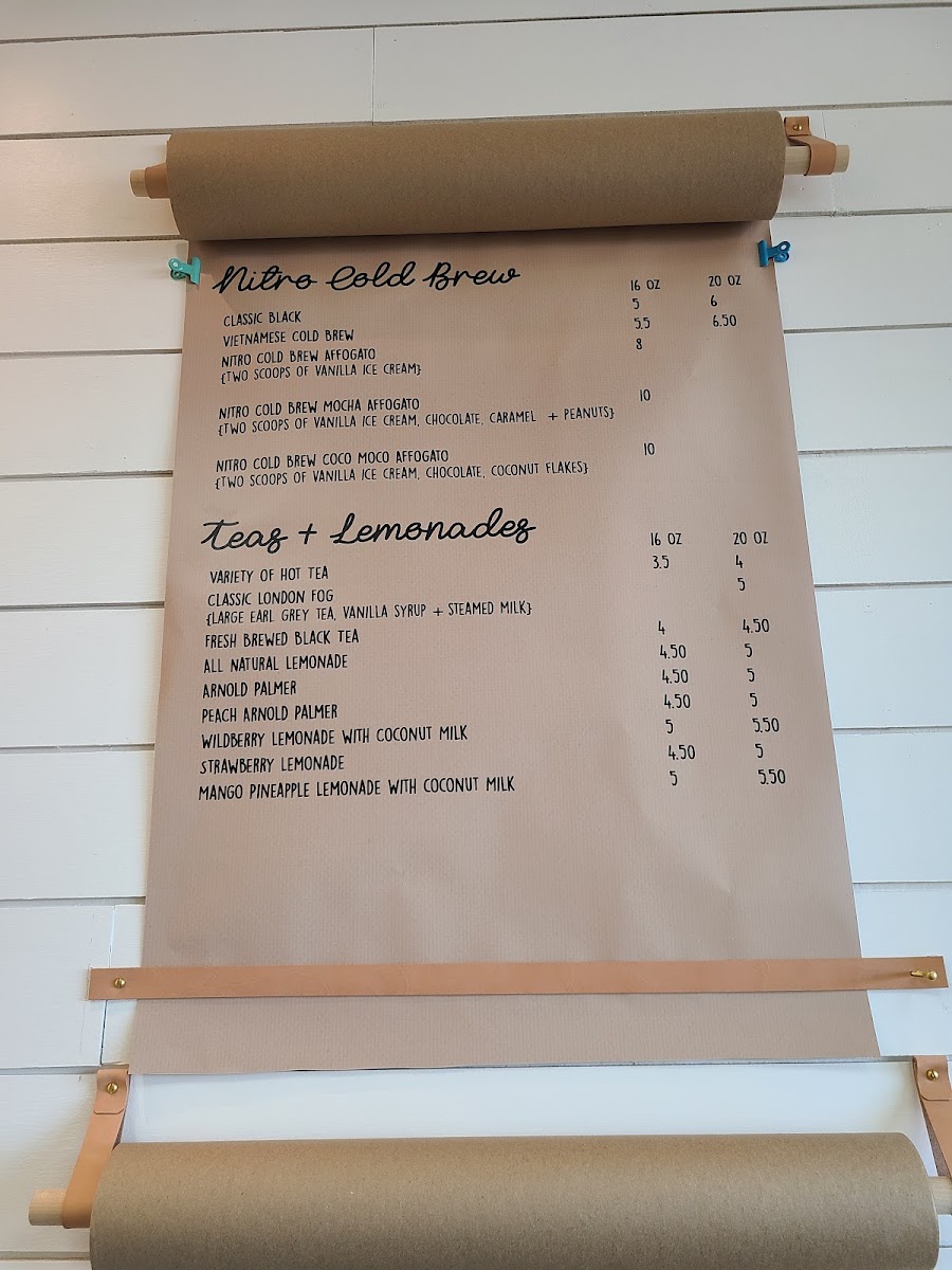 Rise Shine Coffee Shop menu board