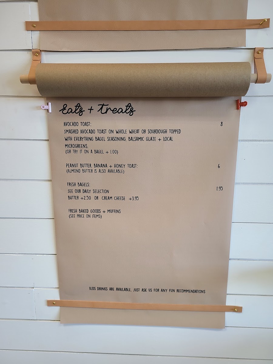 Rise Shine Coffee Shop menu board
