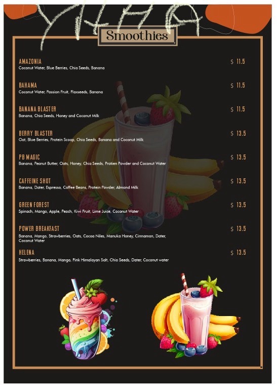 Hugs N Mugs cafe menu board