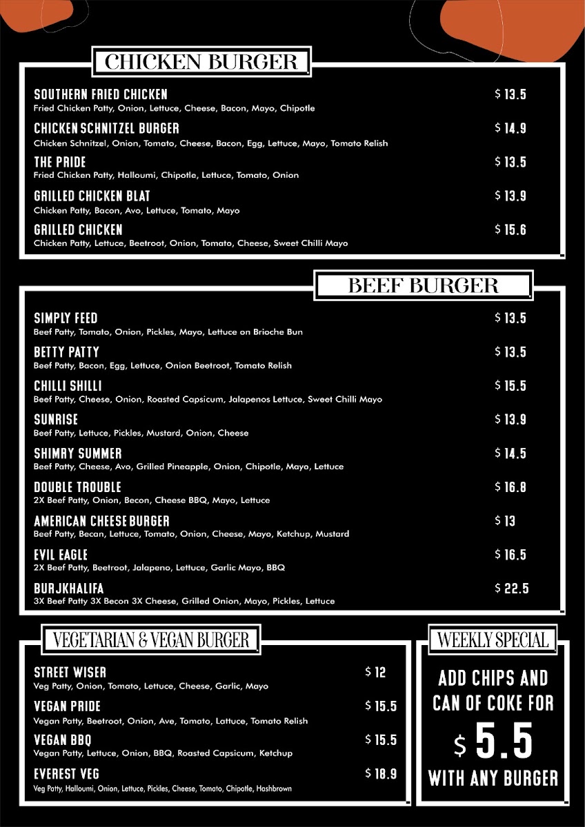 Hugs N Mugs cafe menu board