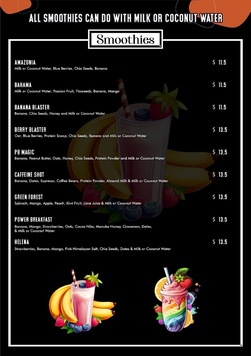 Hugs N Mugs cafe menu board