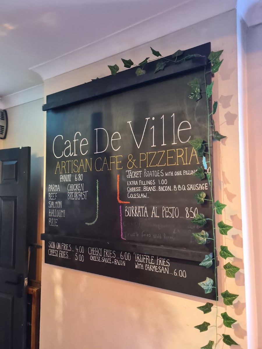 Cafe De Ville menu board
