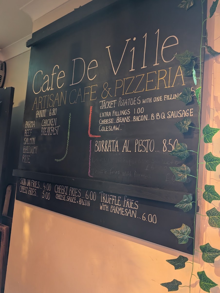 Cafe De Ville menu board