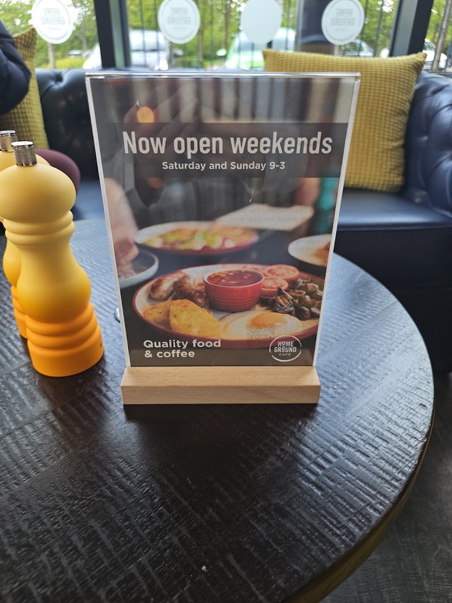 HomeGround Café MK menu board