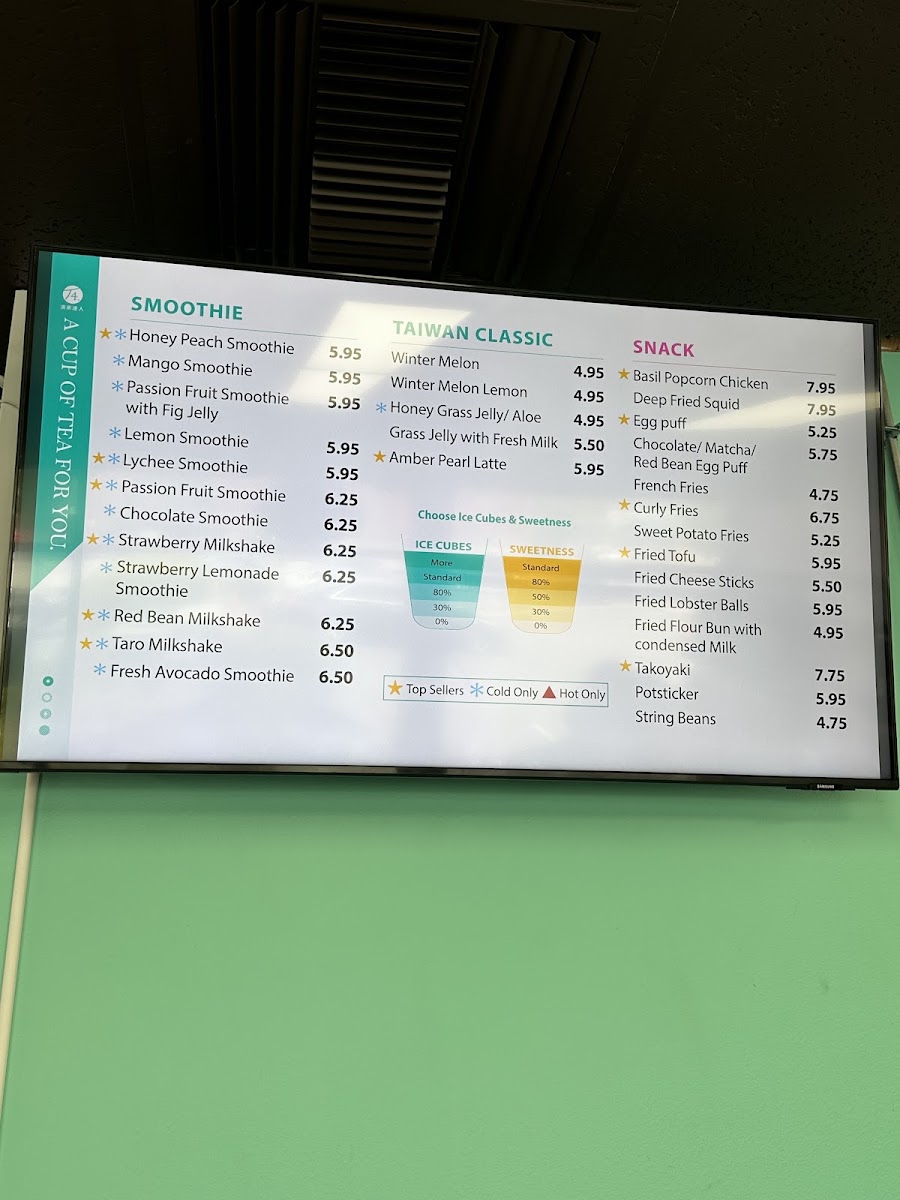 T4 vancouver menu board