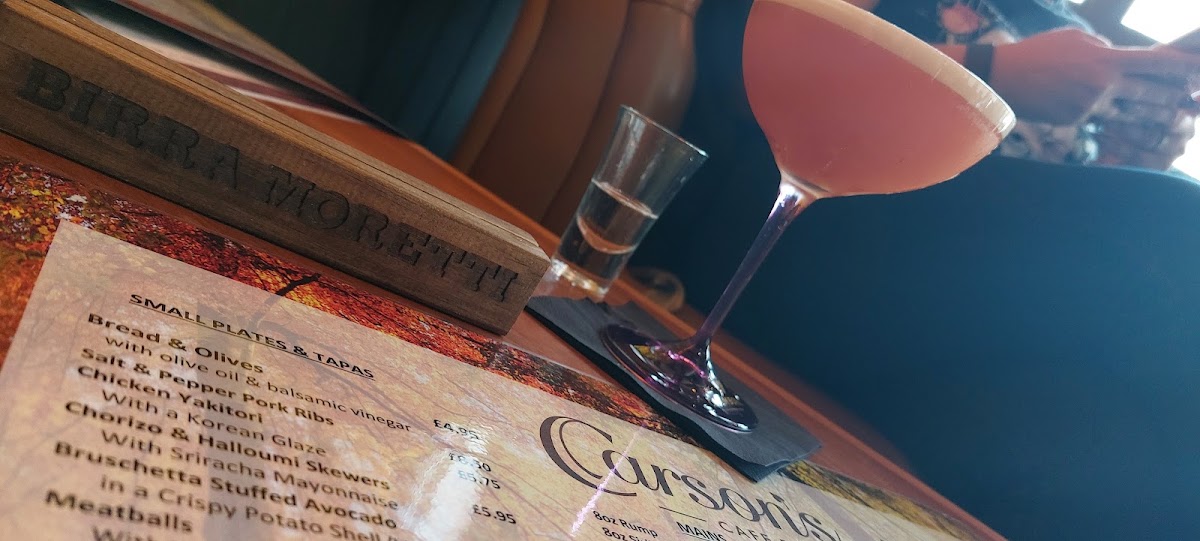 Carsons Cafe Bar menu board