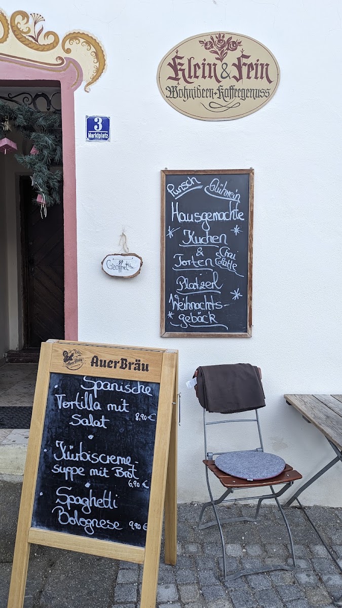 Café Klein & Fein menu board