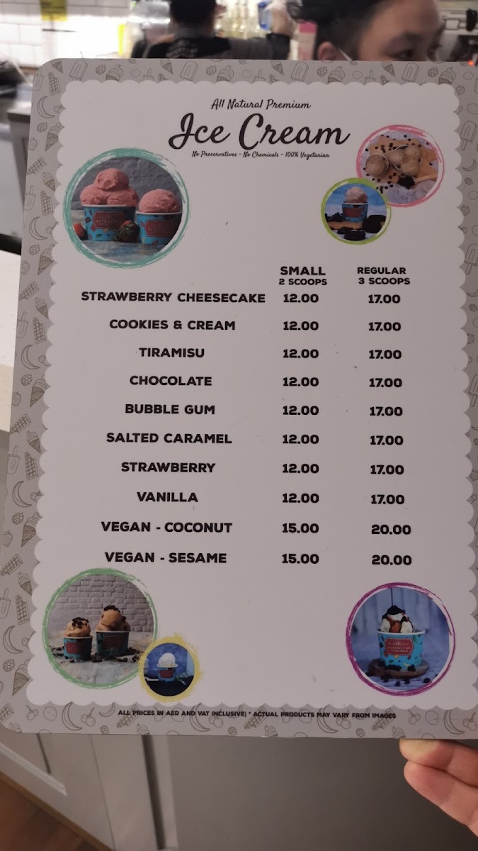 Keventers - La Mer menu board