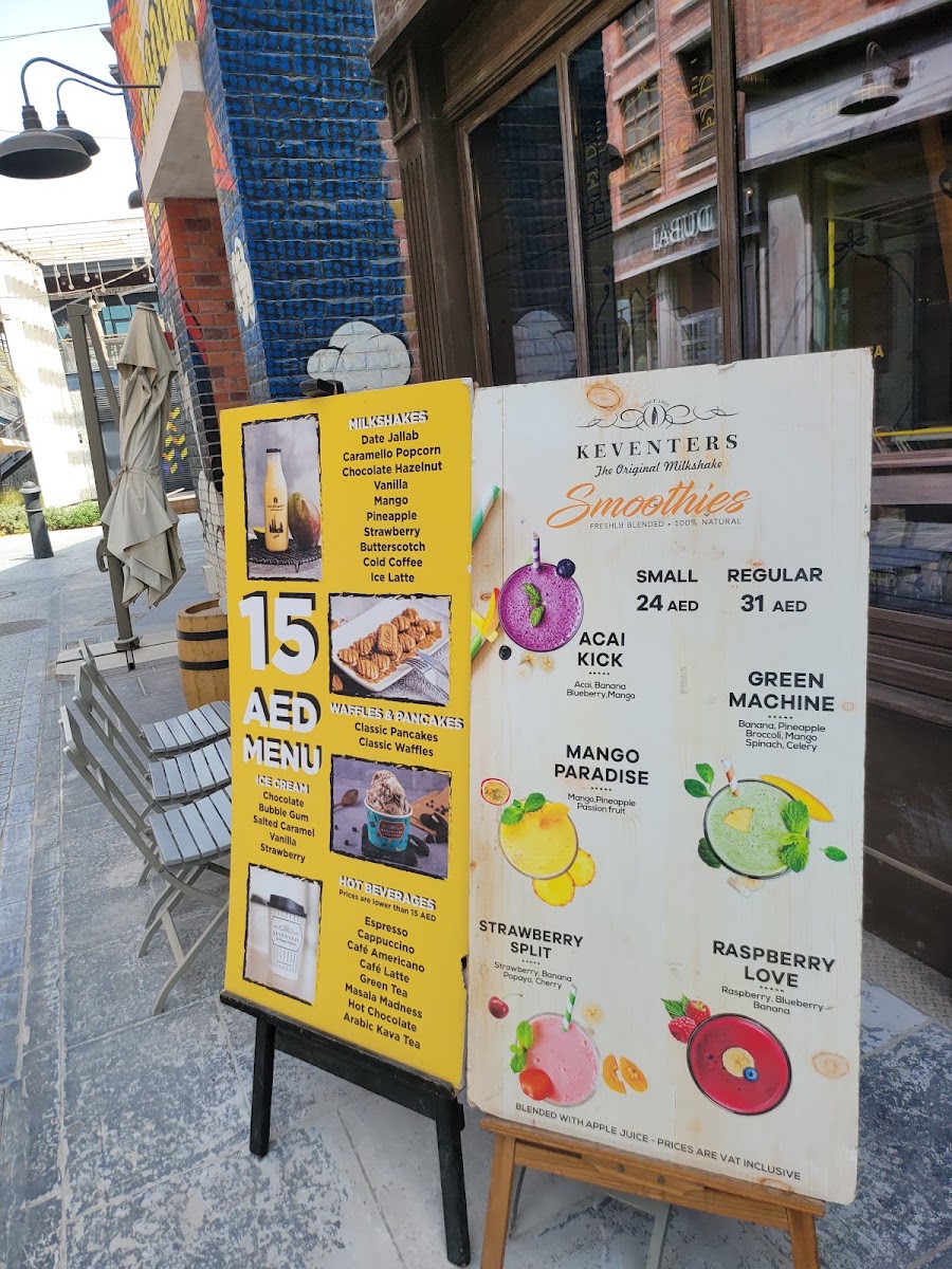 Keventers - La Mer menu board