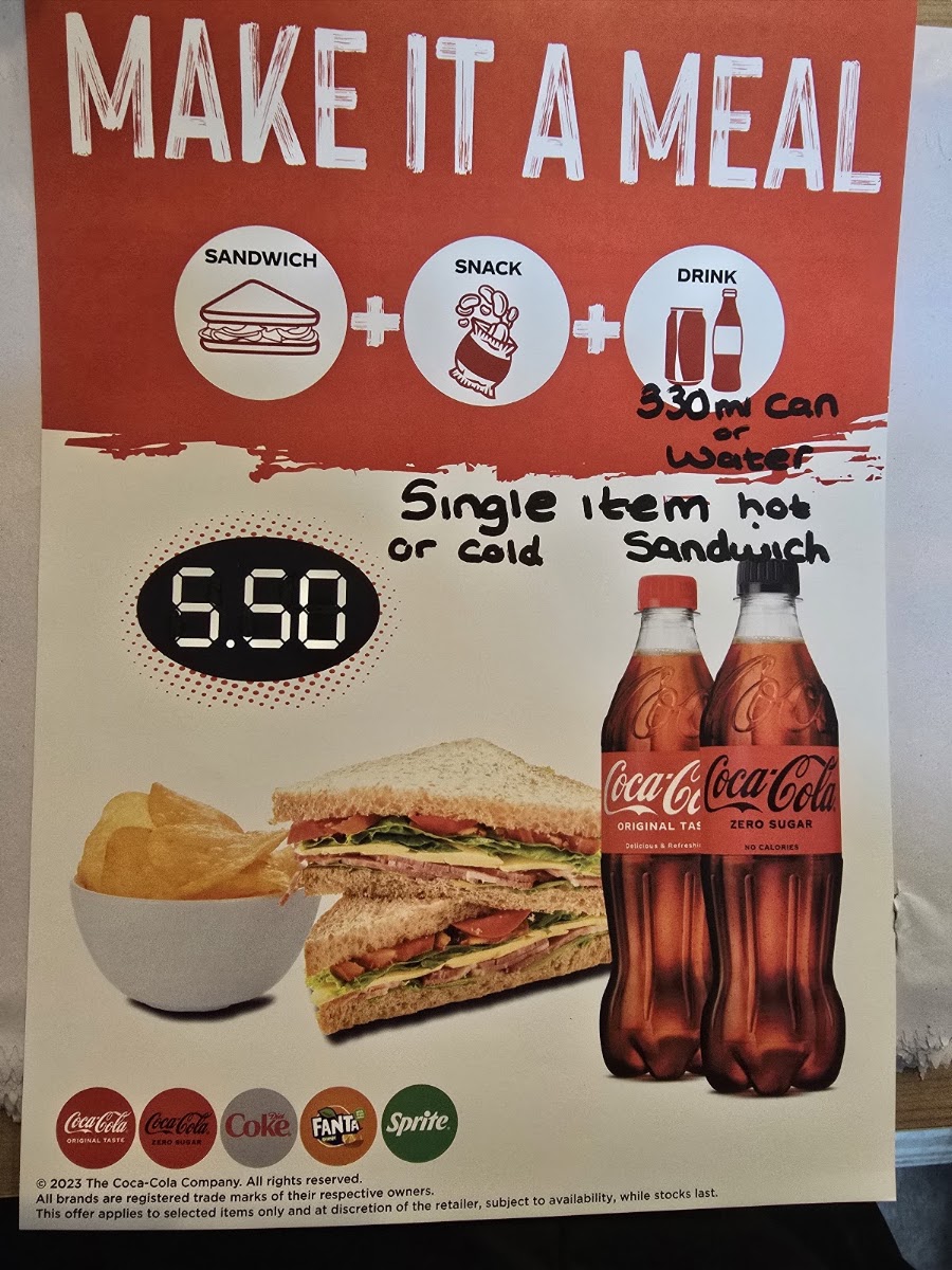 Cottingley Diner menu board