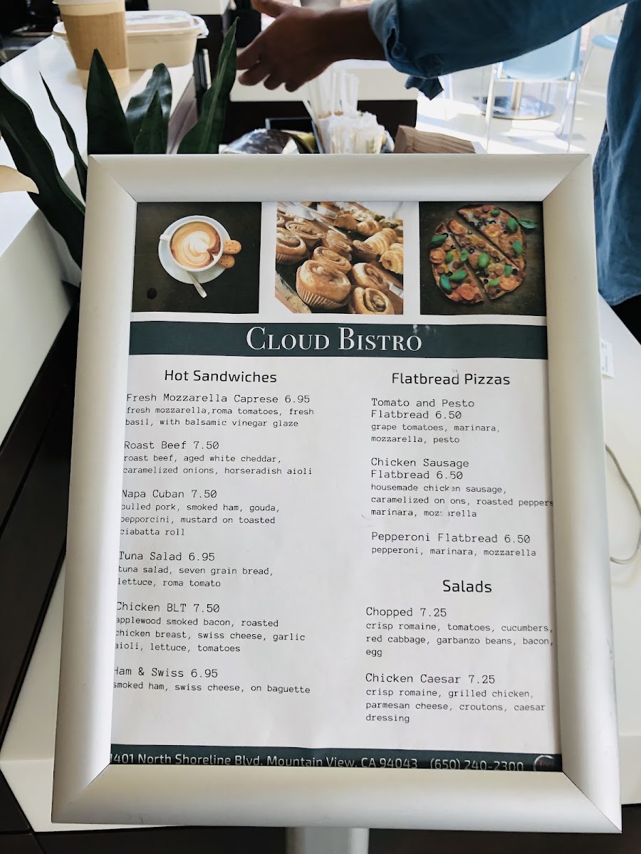 Cloud Bistro menu board