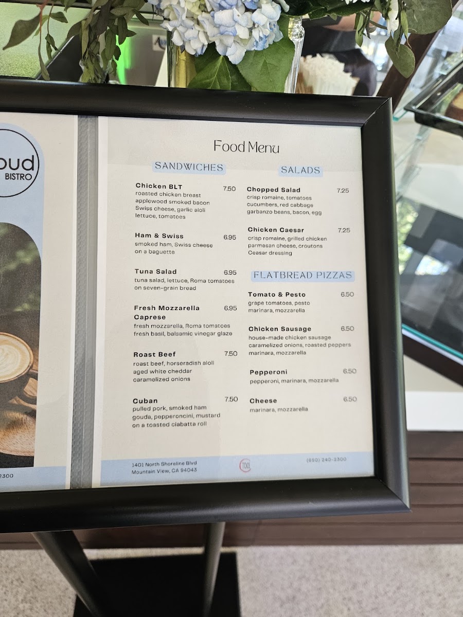 Cloud Bistro menu board