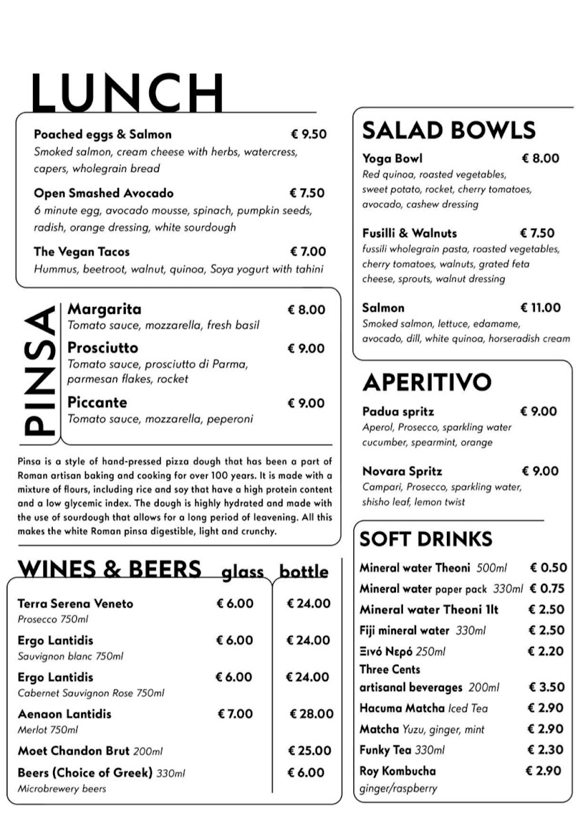 Cultivos coffee Exarchia menu board