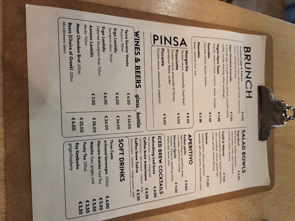 Cultivos coffee Exarchia menu board