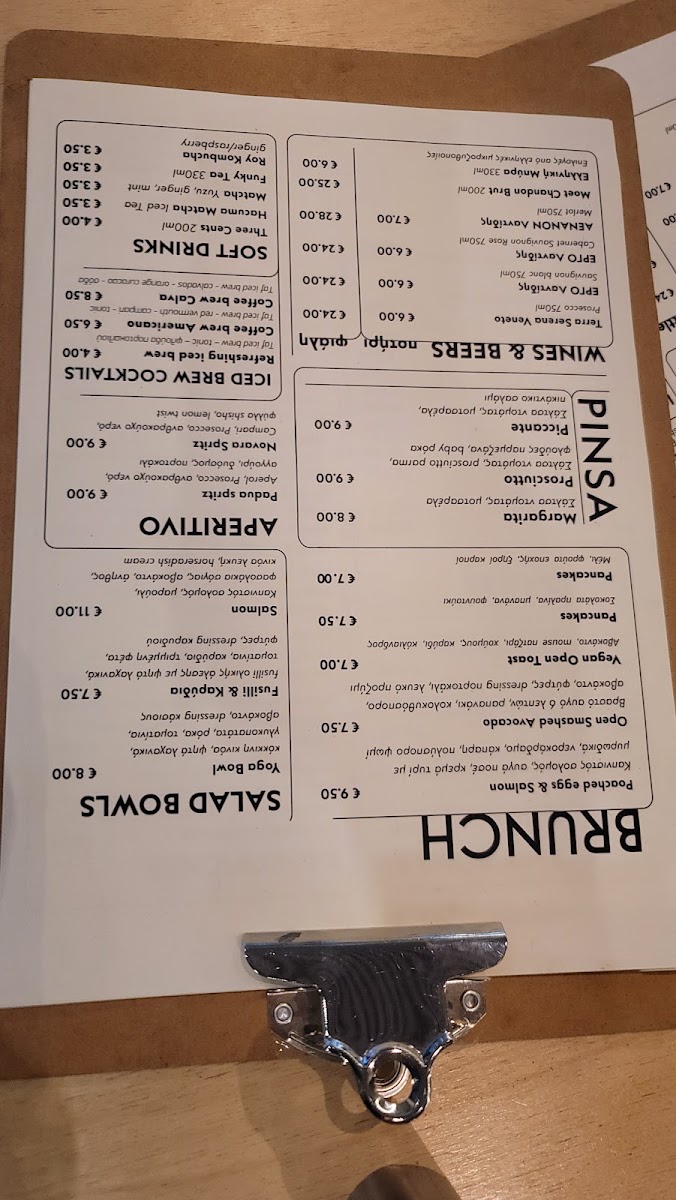 Cultivos coffee Exarchia menu board