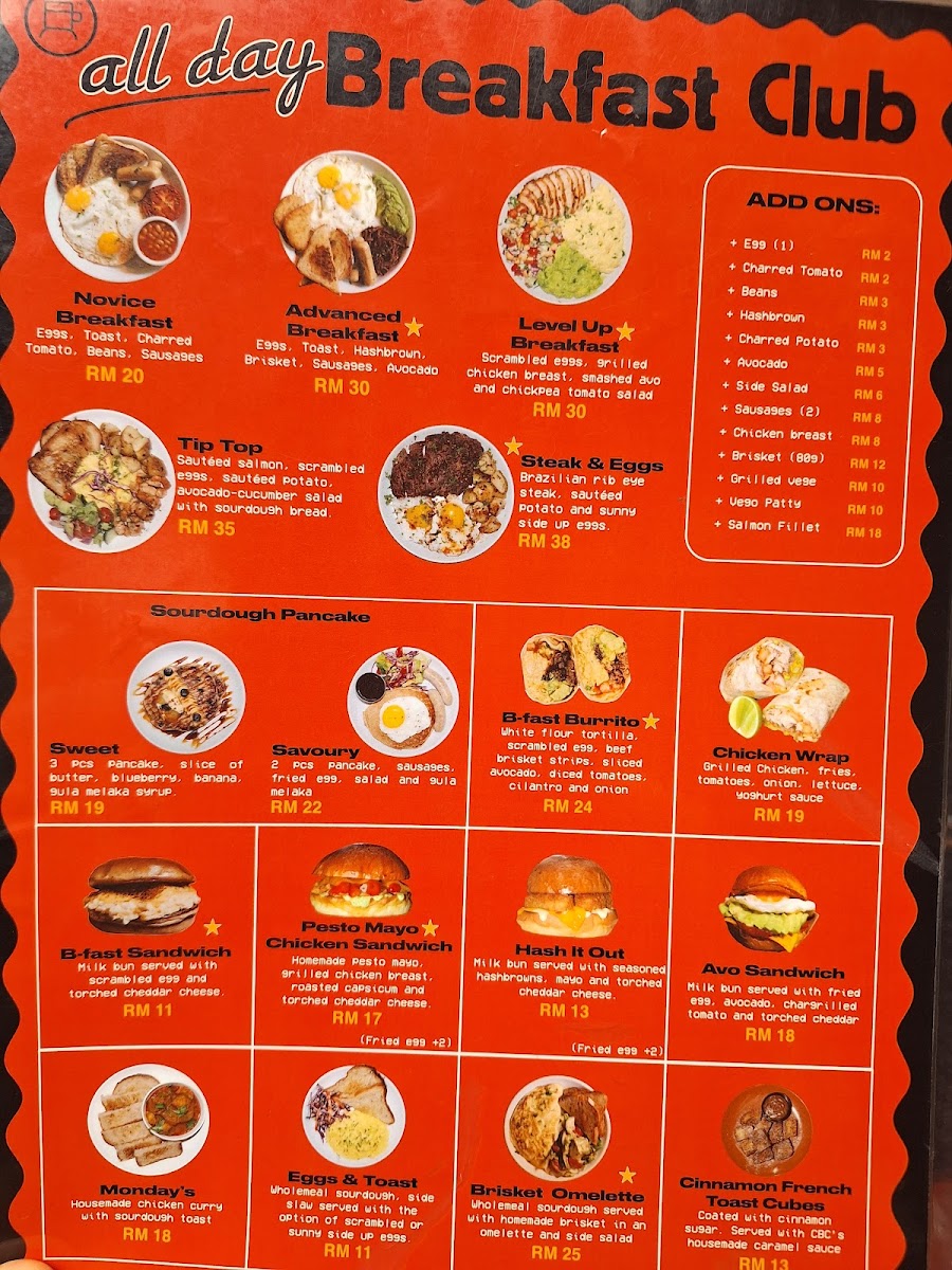 Coffeeboy Club @ The Gasket Alley menu board