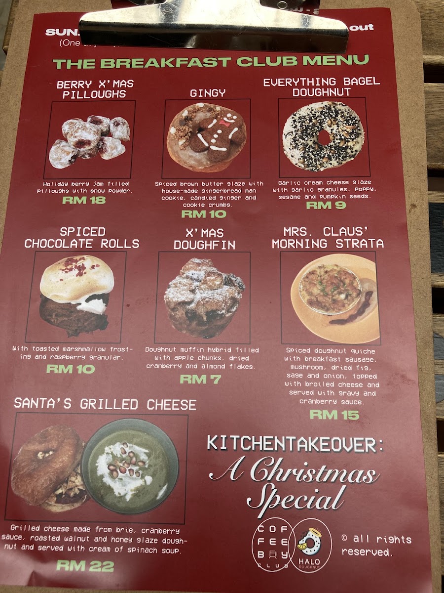 Coffeeboy Club @ The Gasket Alley menu board