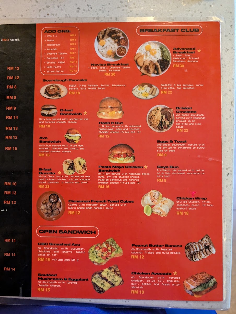 Coffeeboy Club @ The Gasket Alley menu board